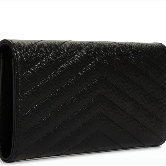 BRAND NEW YSL SAINT LAURENT Long Flap Wallet In Grain Embossed Leather MSRP $930 - Picture 5 of 13